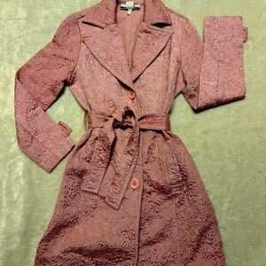 Elegant Textured Pink Trench Coat